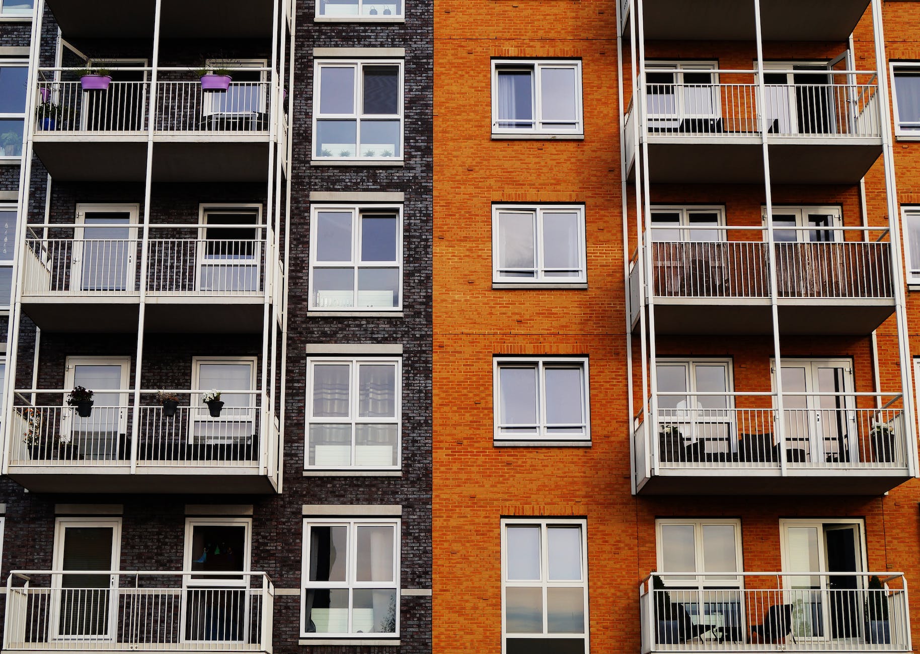 photography of orange and gray building